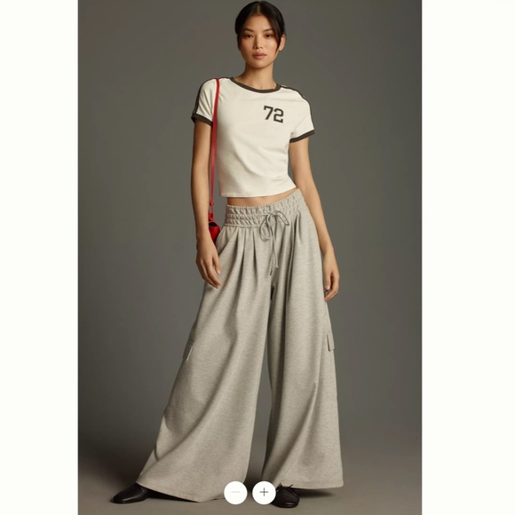 Anthropologie Maeve Weekender XL Wide-Leg Sweatpants - Picture 2 of 5